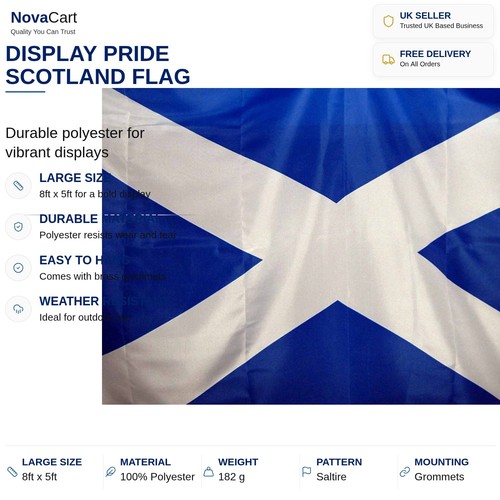 8ft 5ft blue scotland flag - 5ft,